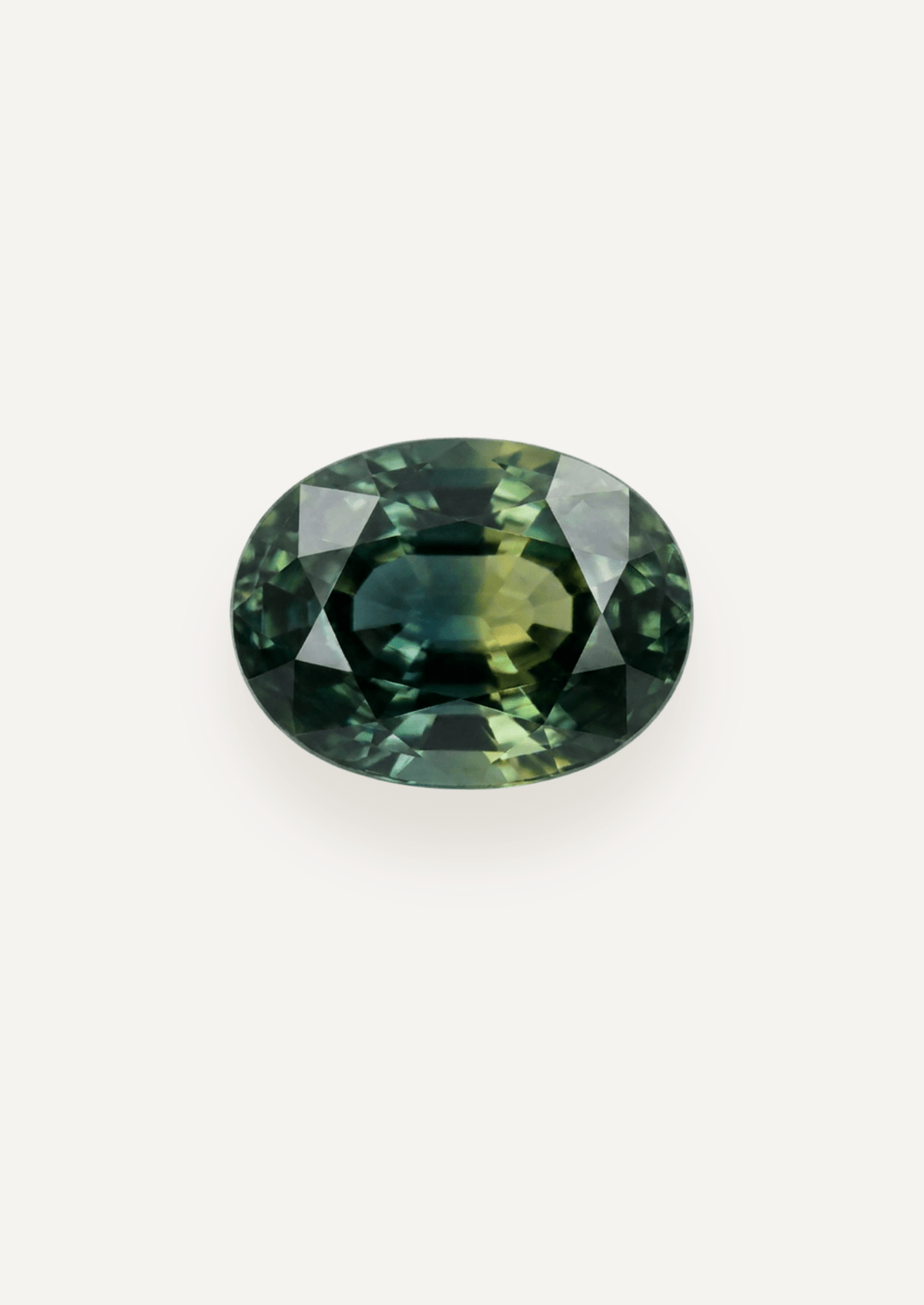 0.92ct Oval Cut Green Parti Sapphire - Molten Store