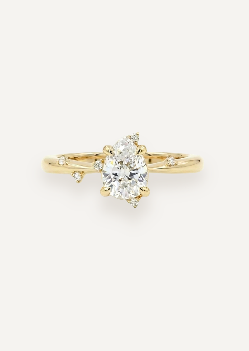 The Juniper Ring with Pear Cut Diamond