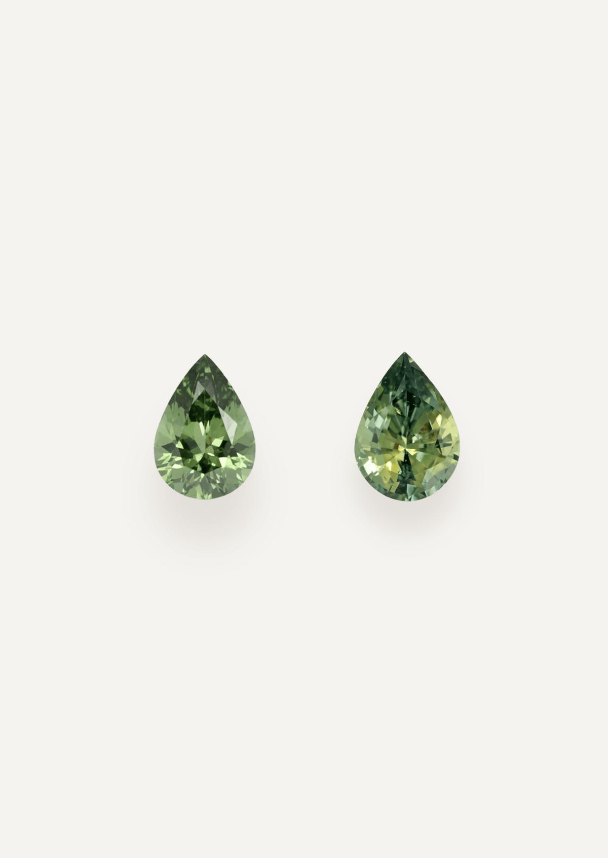 1.08 TCW Green Pear Cut Sapphire Pair - Molten Store
