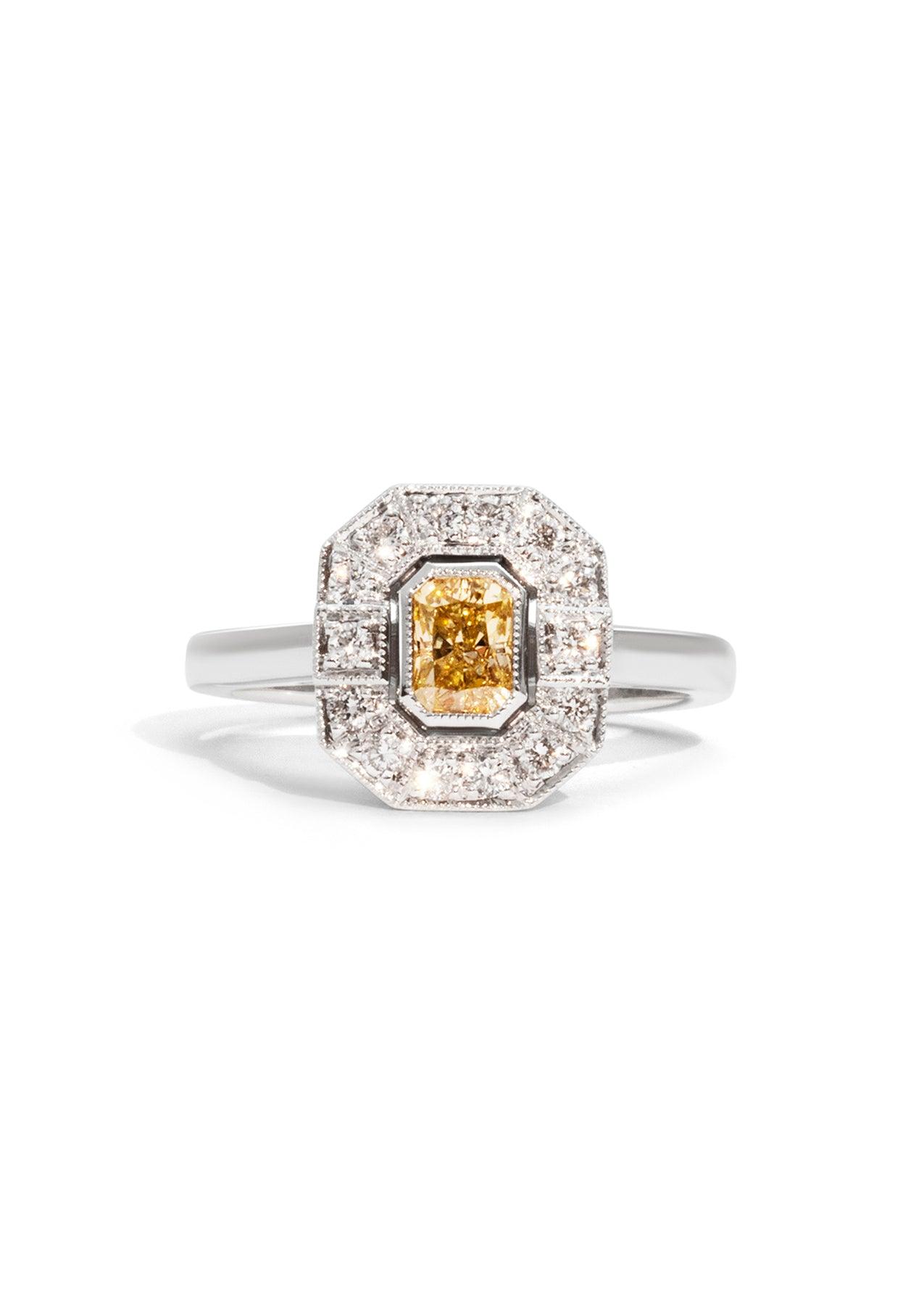 The Eleadora 0.91ct Yellow Diamond Ring