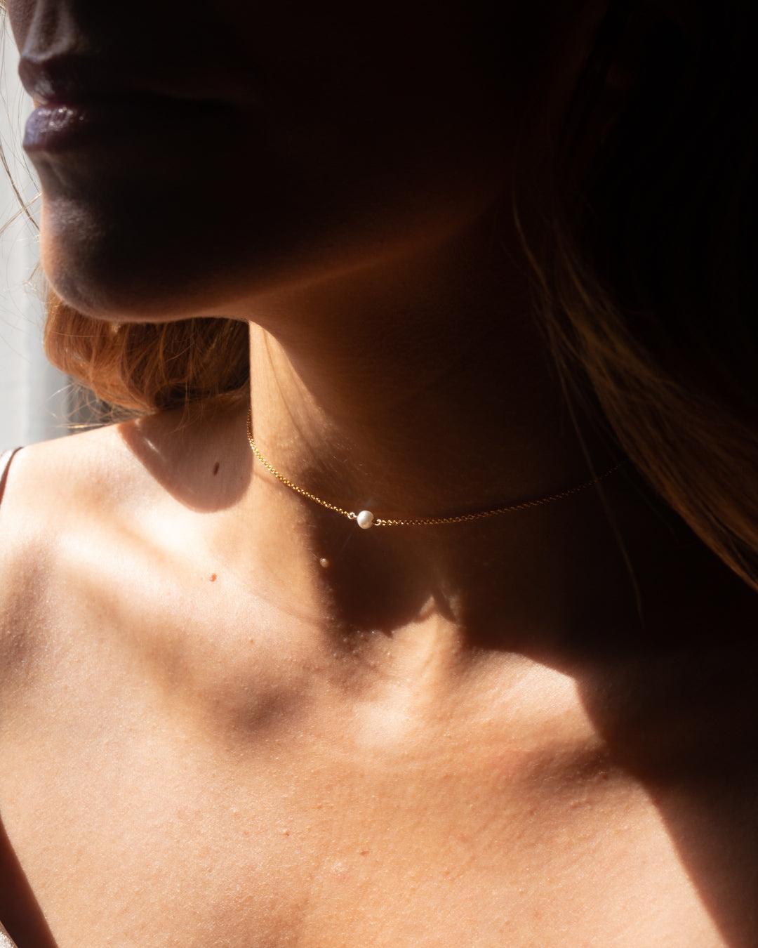 The Raindrop Pearl 14ct Gold Vermeil Necklace
