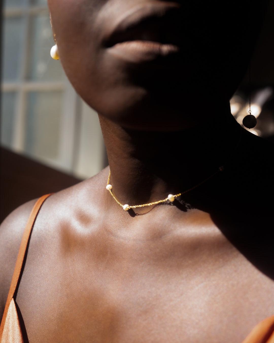 The Gold Pearl Plato Necklace