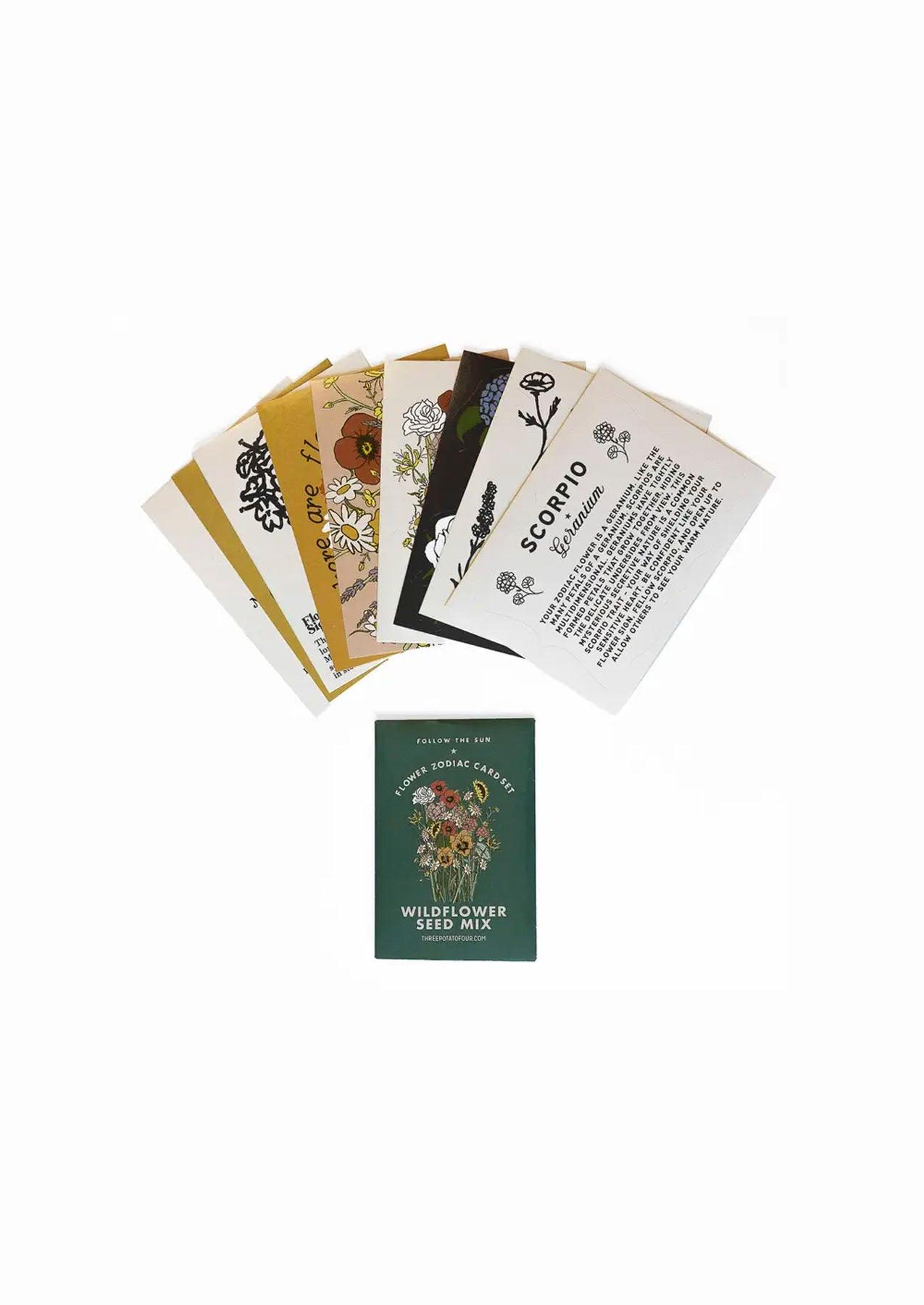 Flower Zodiac Sticker Card Set - Scorpio