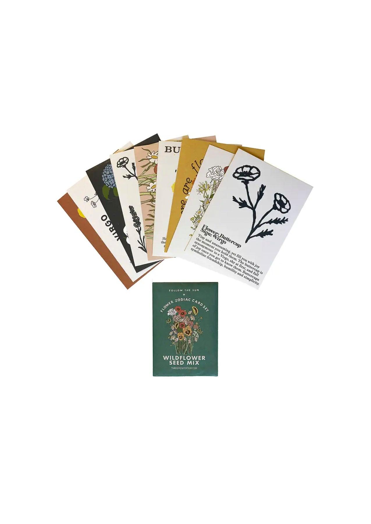 Flower Zodiac Sticker Card Set - Virgo