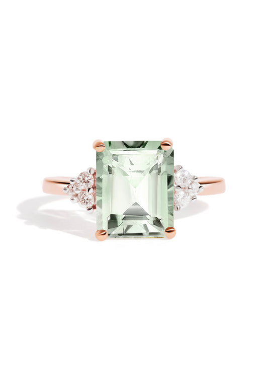 The Curator Rose Gold Ring with 3.08ct Emerald Green Amethyst