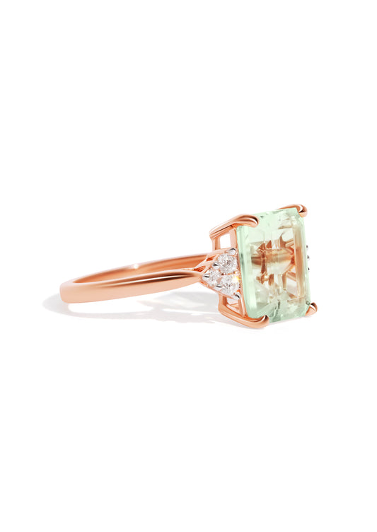 The Curator Rose Gold Ring with 3.08ct Emerald Green Amethyst