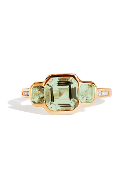 The Gallery Yellow Gold Ring with 1.44ct Asscher Green Amethyst