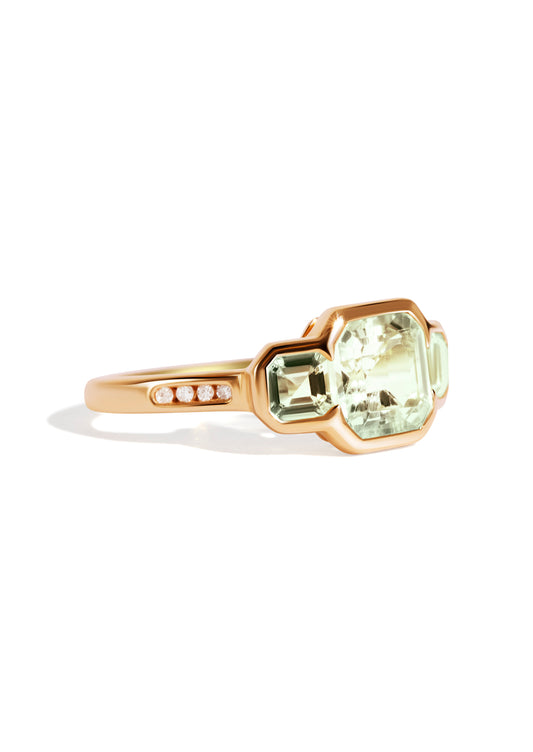 The Gallery Yellow Gold Ring with 1.44ct Asscher Green Amethyst