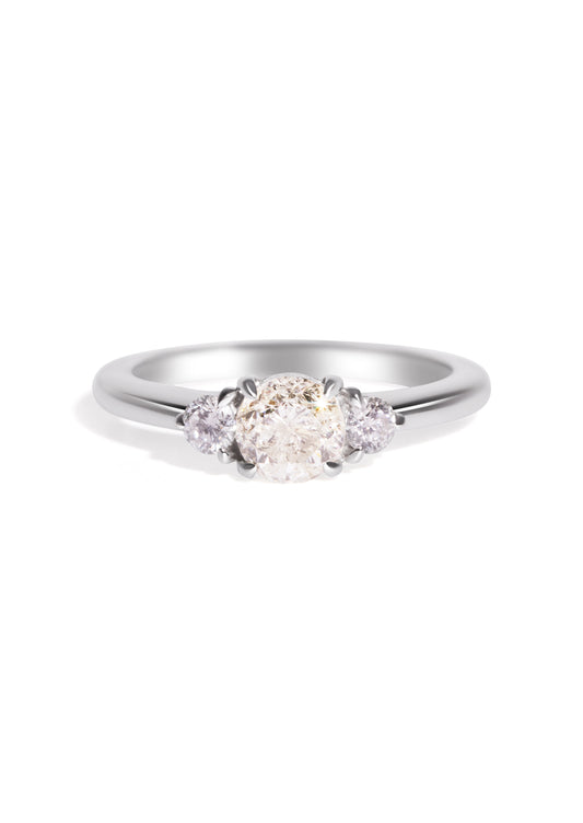 The Ada Ring with 1.23ct Round Salt and Pepper Diamond