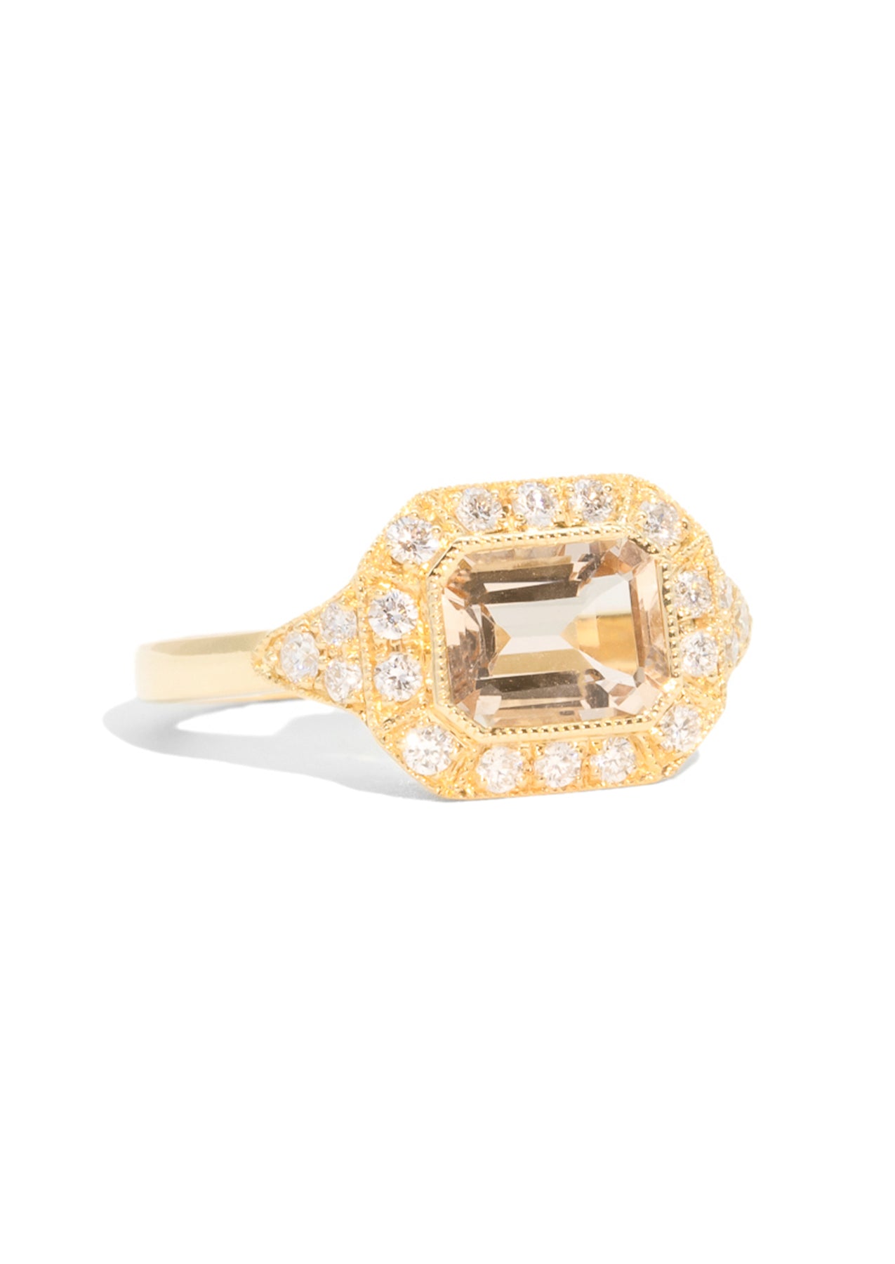The Elle Ring with 1.46ct Emerald Morganite