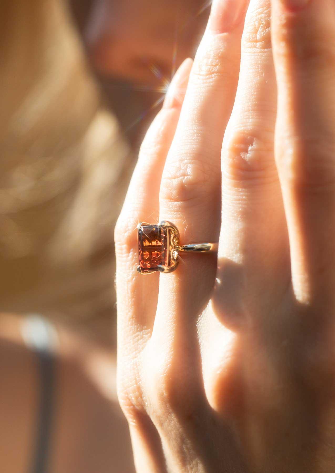 The June 3.82ct Orange Tourmaline Ring