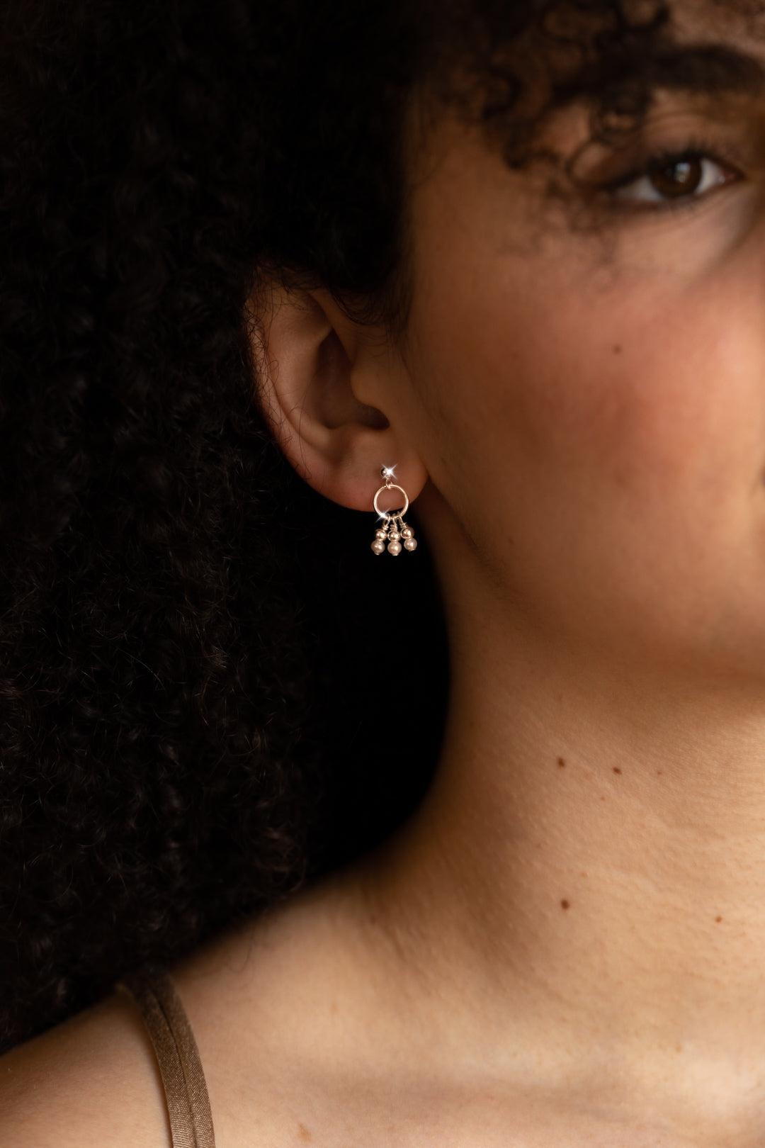 The Anemone Pearl Silver Stud Earrings