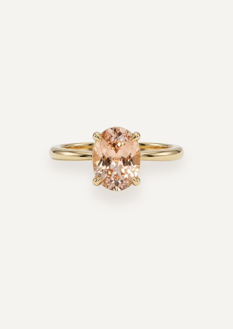 The June Ring with Oval Morganite