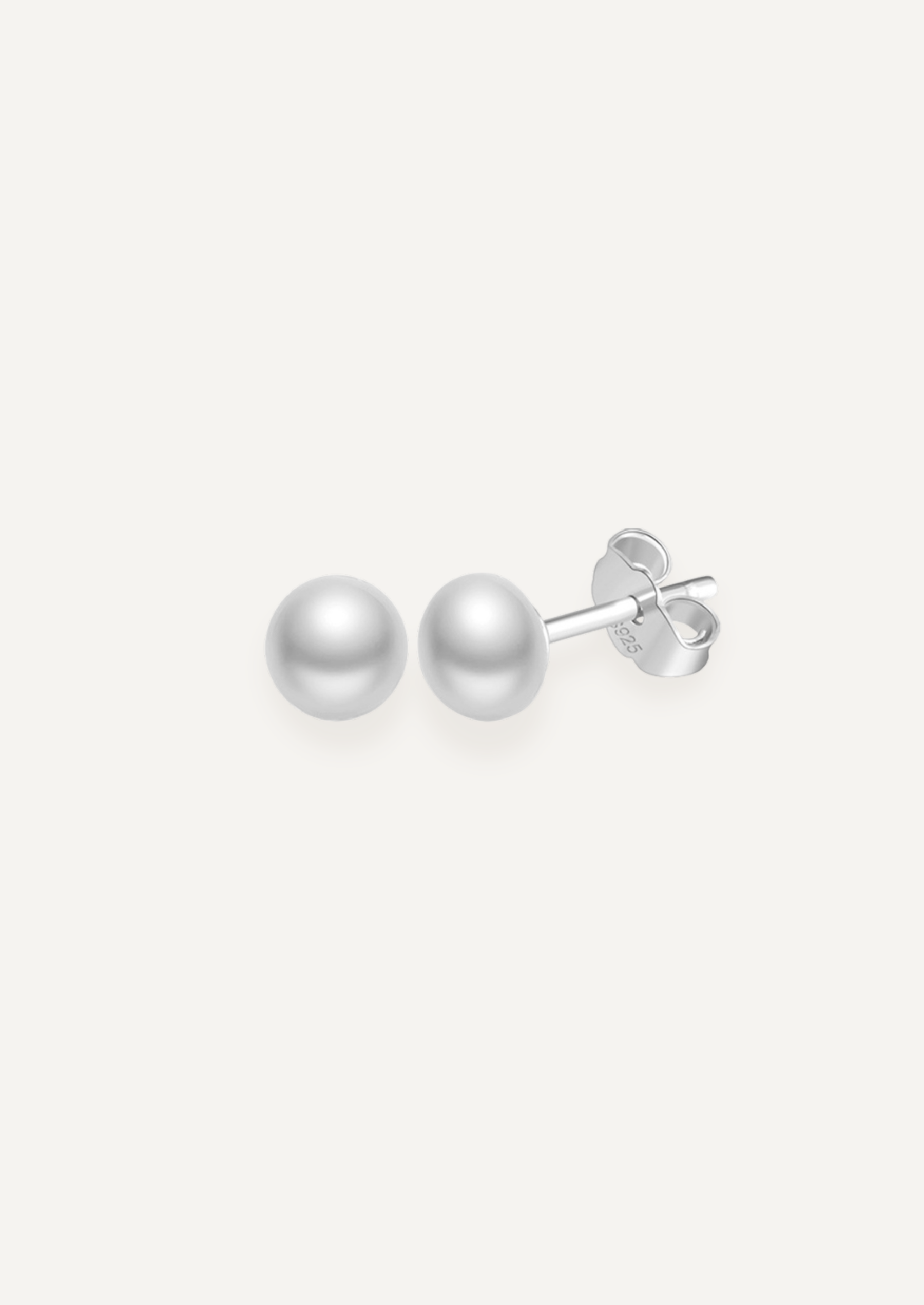 The Prim Sterling Silver White Freshwater Pearl Stud Earrings