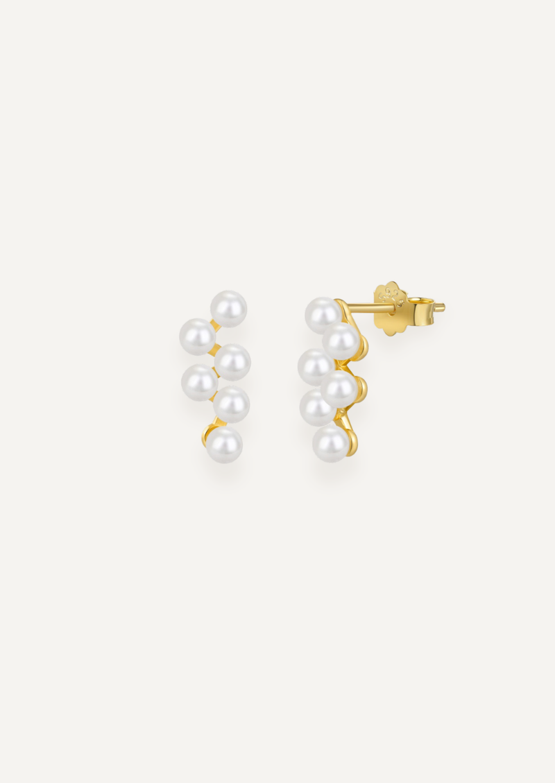 The Romilly Gold Vermeil Shell Pearl Stud Earrings