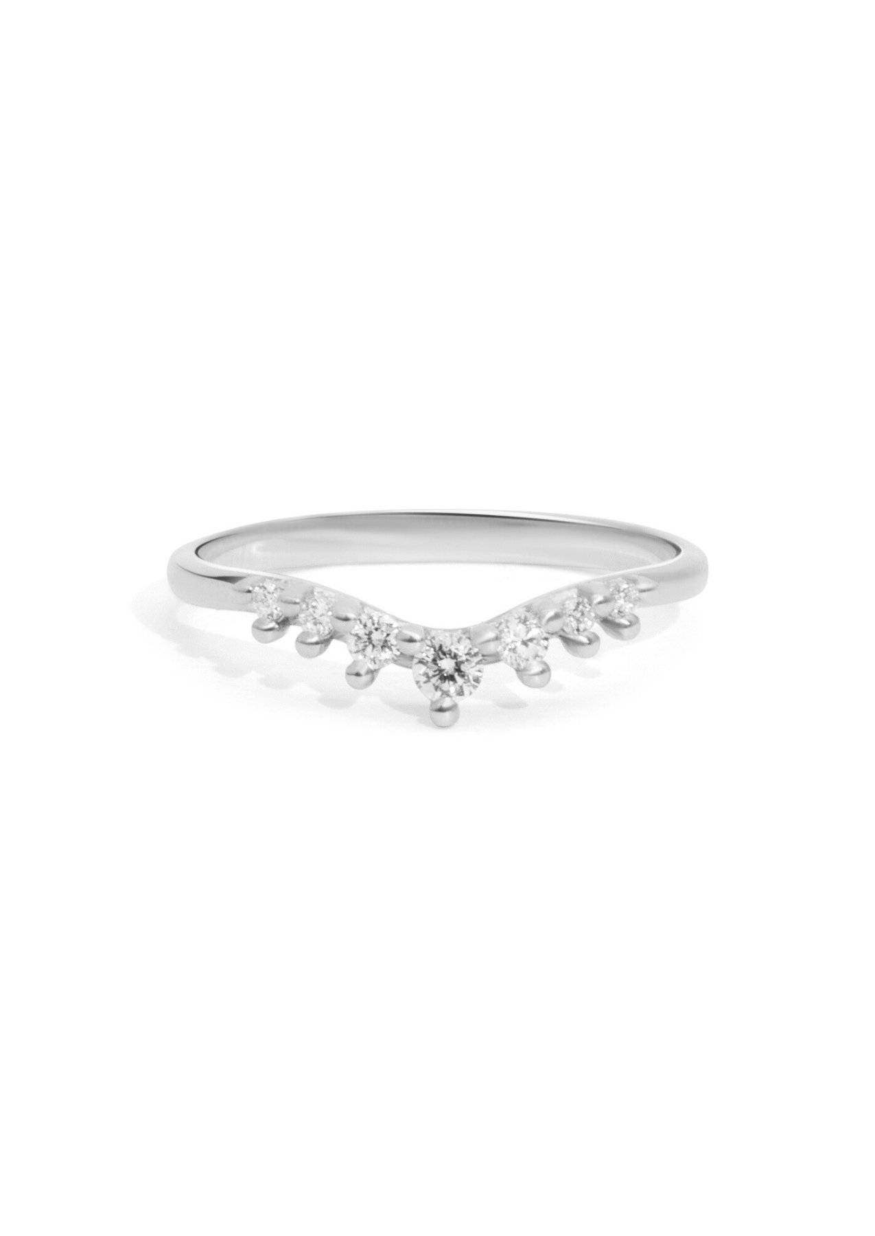 The Petal Diamond Curved White Gold Band