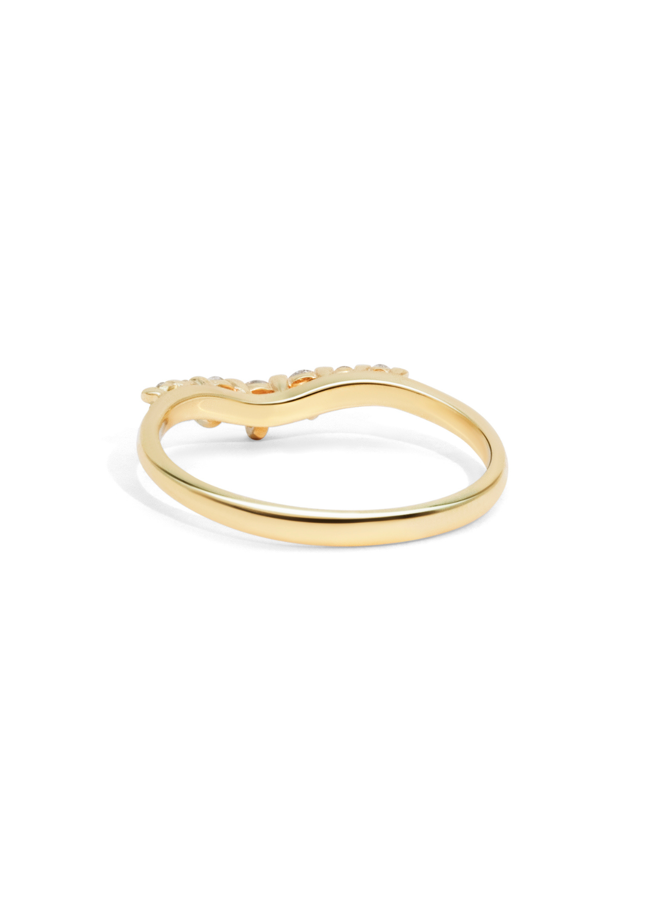 The Petal Diamond Curved Yellow Gold Band