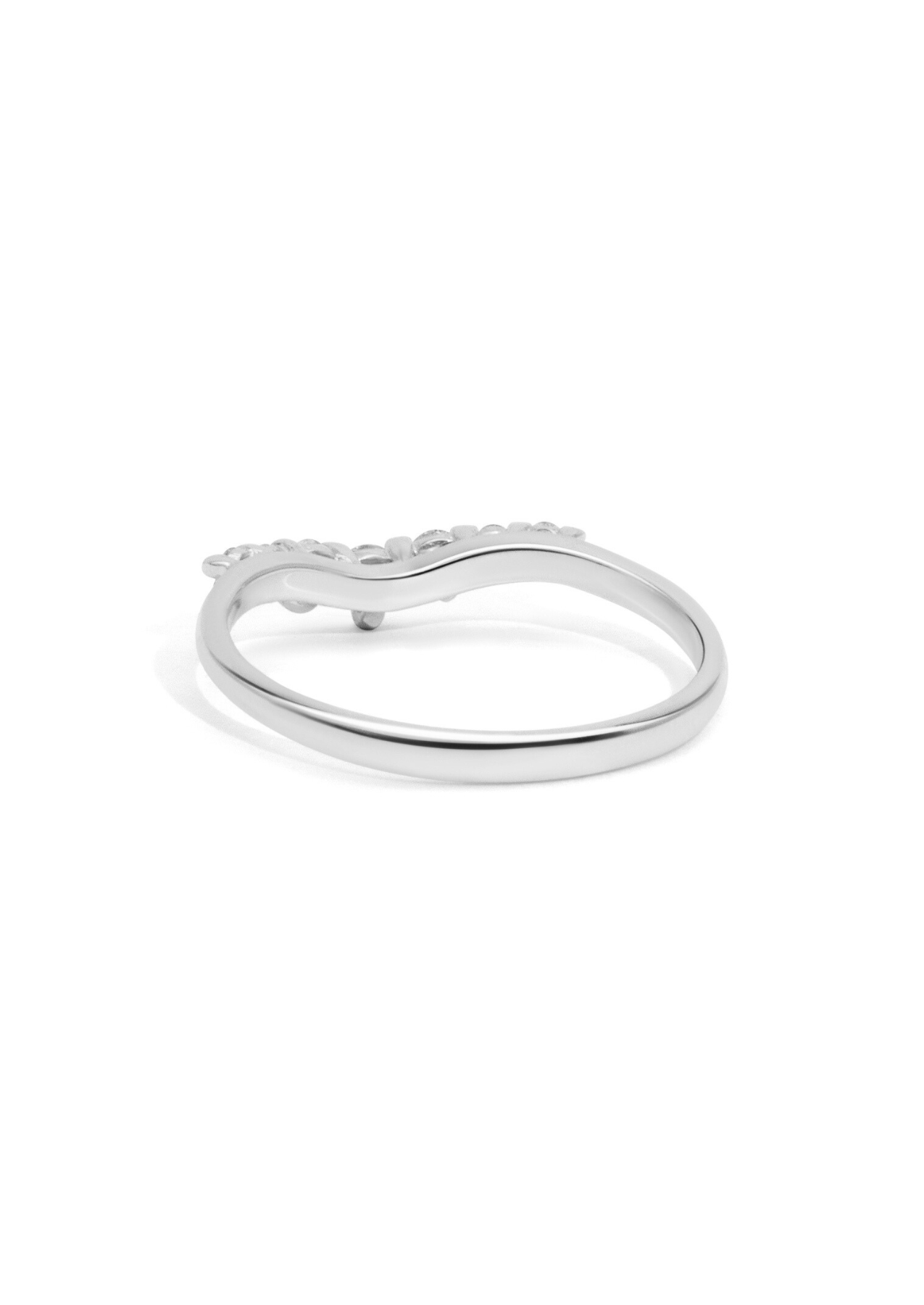 The Petal Diamond Curved White Gold Band