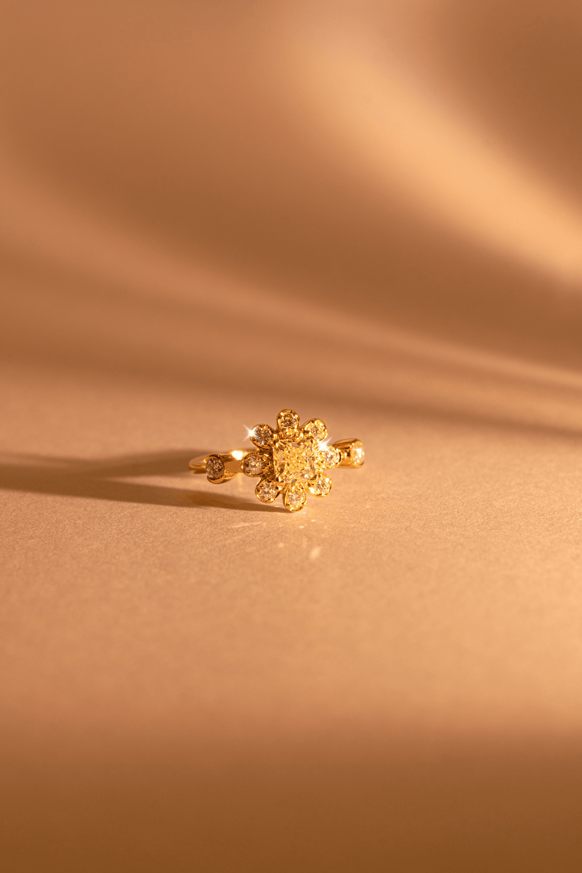 The Flora 1ct Yellow Diamond Ring