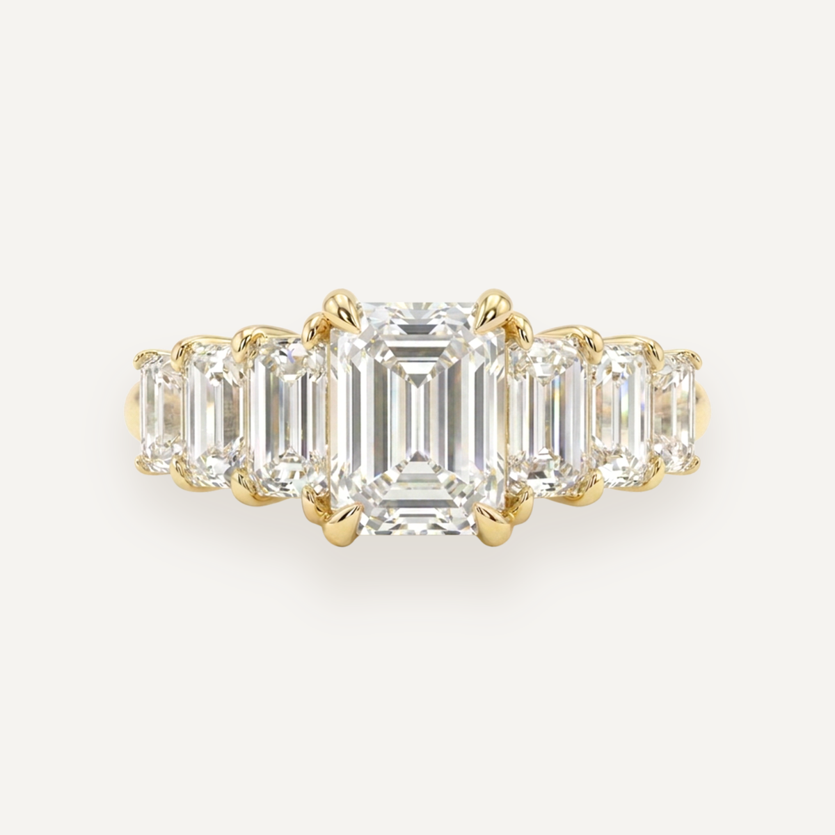 The Banks Multi Stone Ring — Emerald — Yellow gold