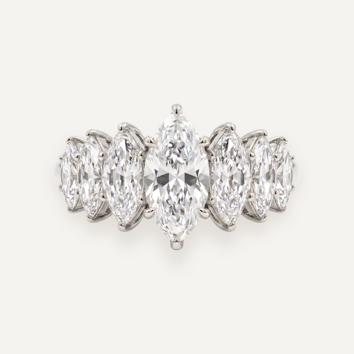 The Banks Multi Stone Ring — Marquise — Platinum