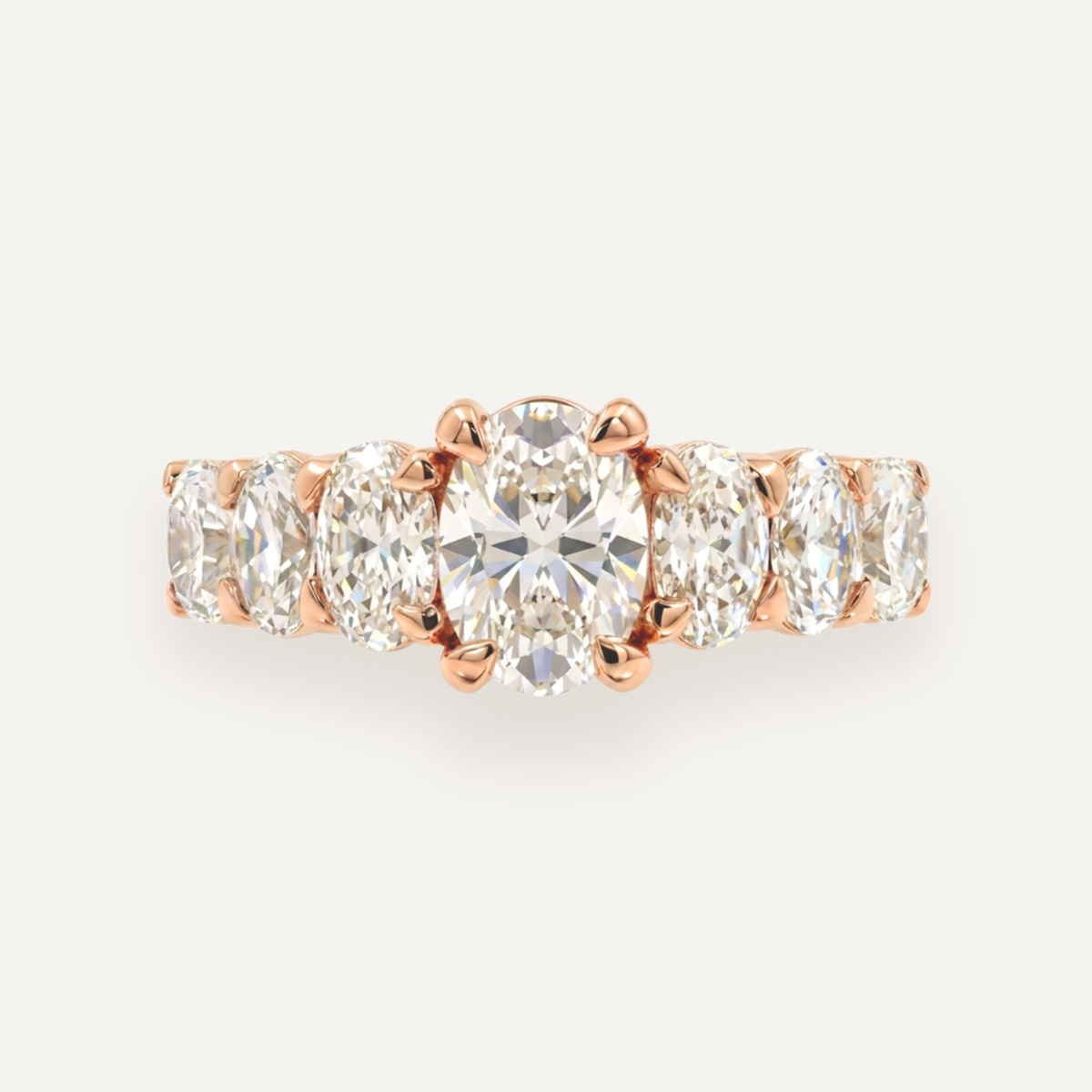 The Banks Multi Stone Ring — Oval — Rose gold