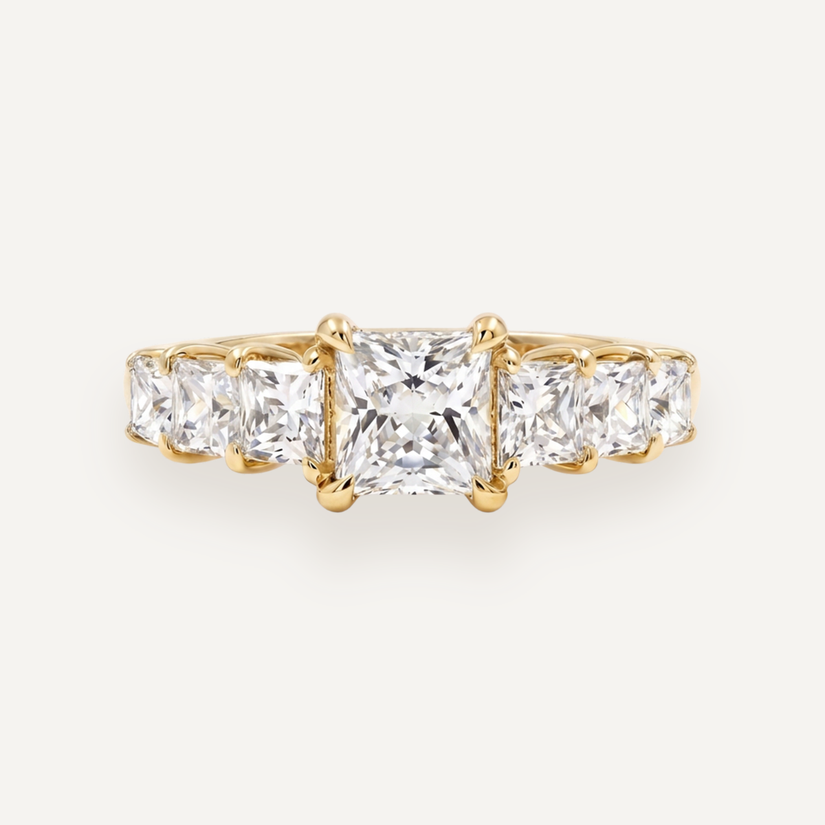 The Banks Multi Stone Ring — Princess — Yellow gold