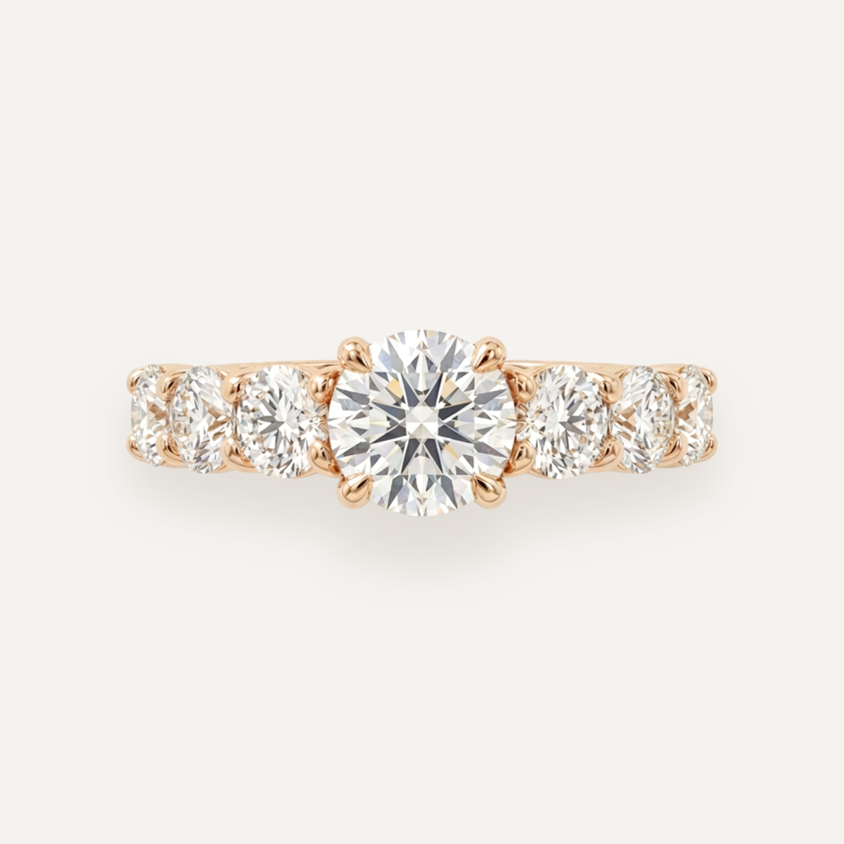 The Banks Multi Stone Ring — Round Brilliant — Rose gold
