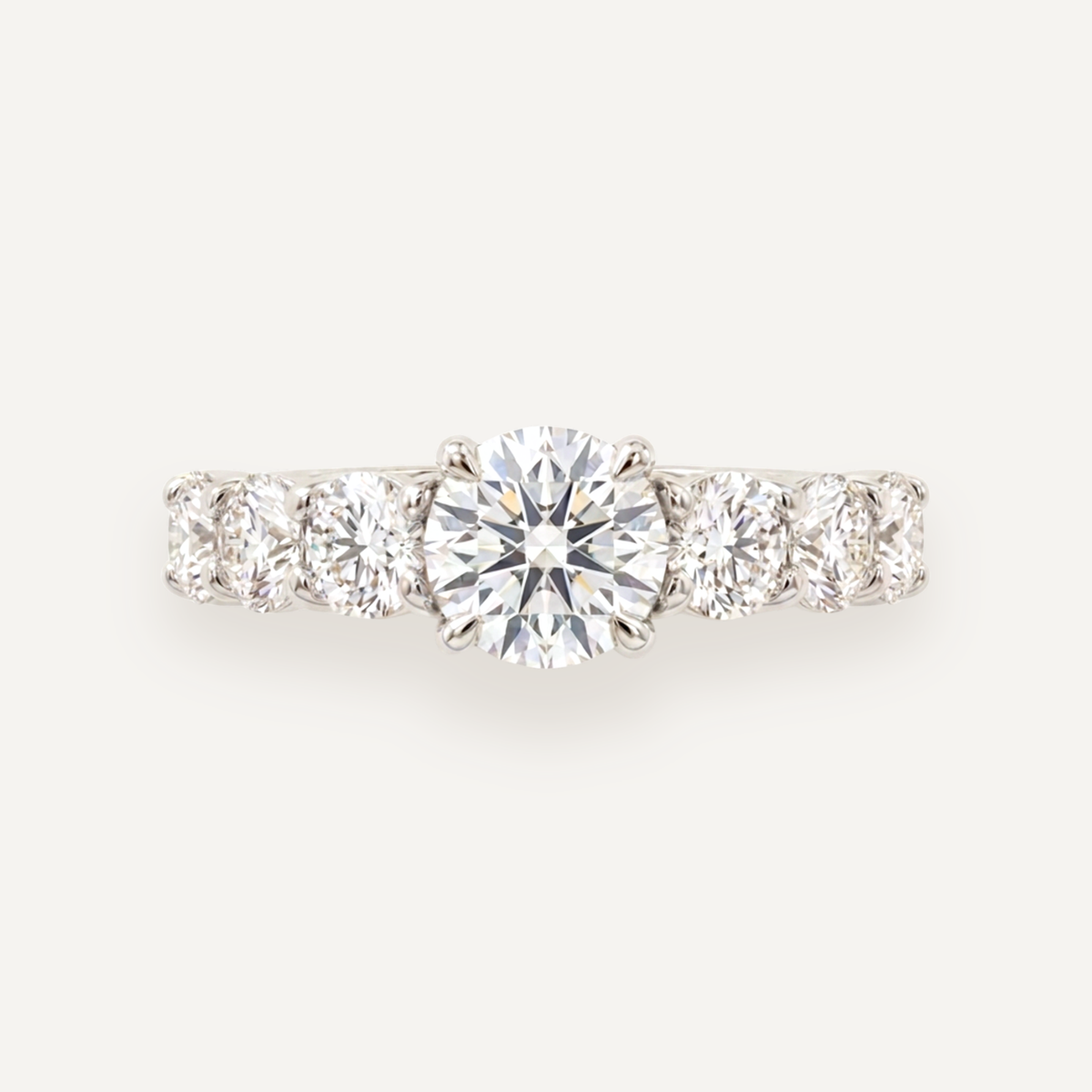 The Banks Multi Stone Ring — Round Brilliant — White gold
