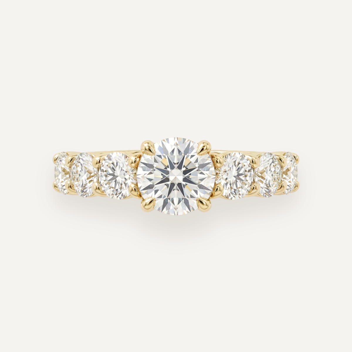 The Banks Multi Stone Ring — Round Brilliant — Yellow gold
