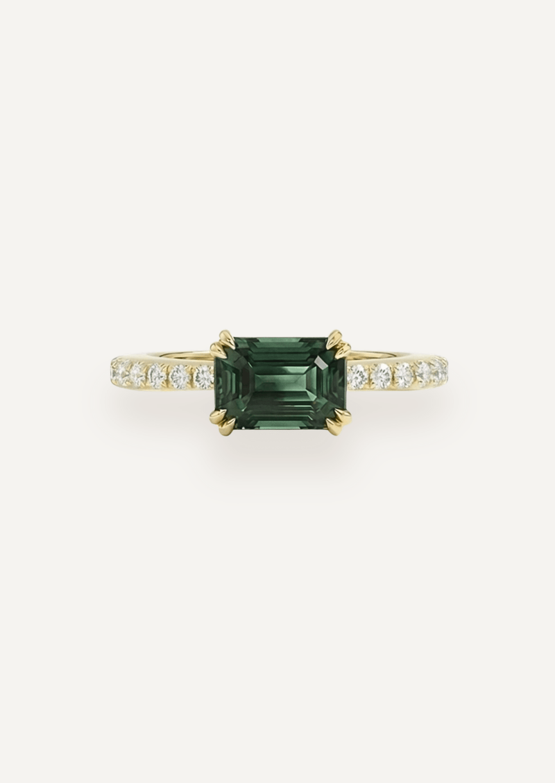 The Celine Ring with 2.16ct Emerald Cut Parti Sapphire (2.36ct TCW)
