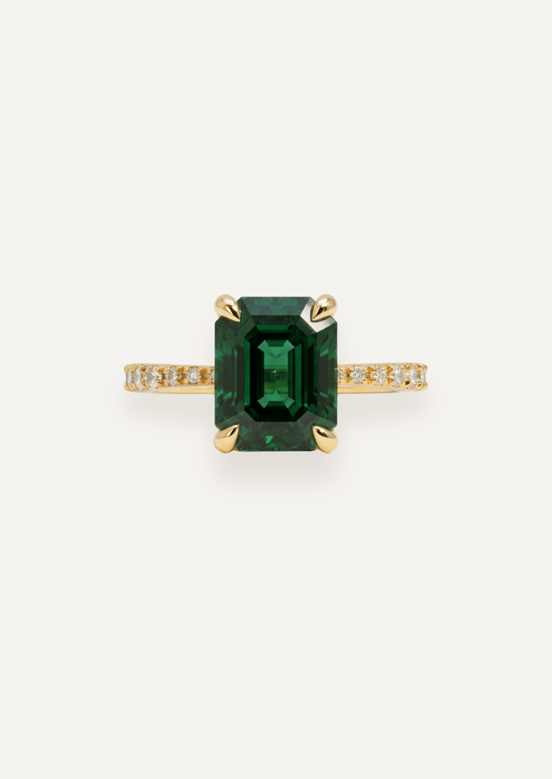The Celine Ring with Emerald Tourmaline