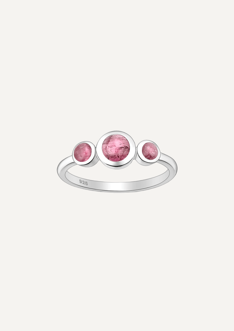 The Centro Ring Sterling Silver Ring with Pink Tourmaline