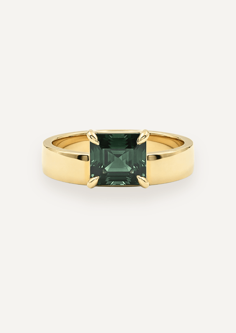 The Cleo Ring with 1.81ct Emerald Cut Parti Sapphire