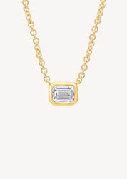 The Contour 9ct Gold Emerald Cut Diamond Necklace - Molten Store