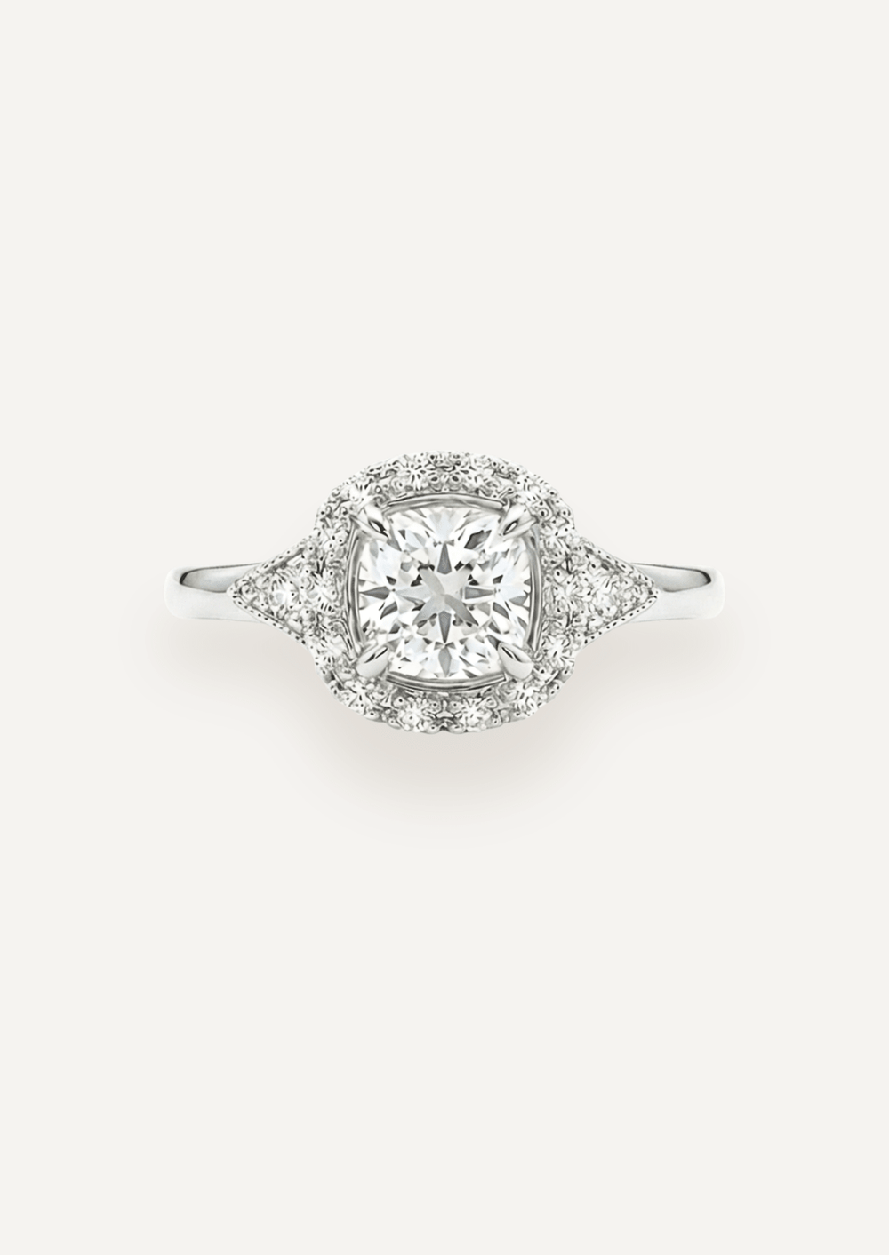 The Eliza Halo Ring in Platinum
