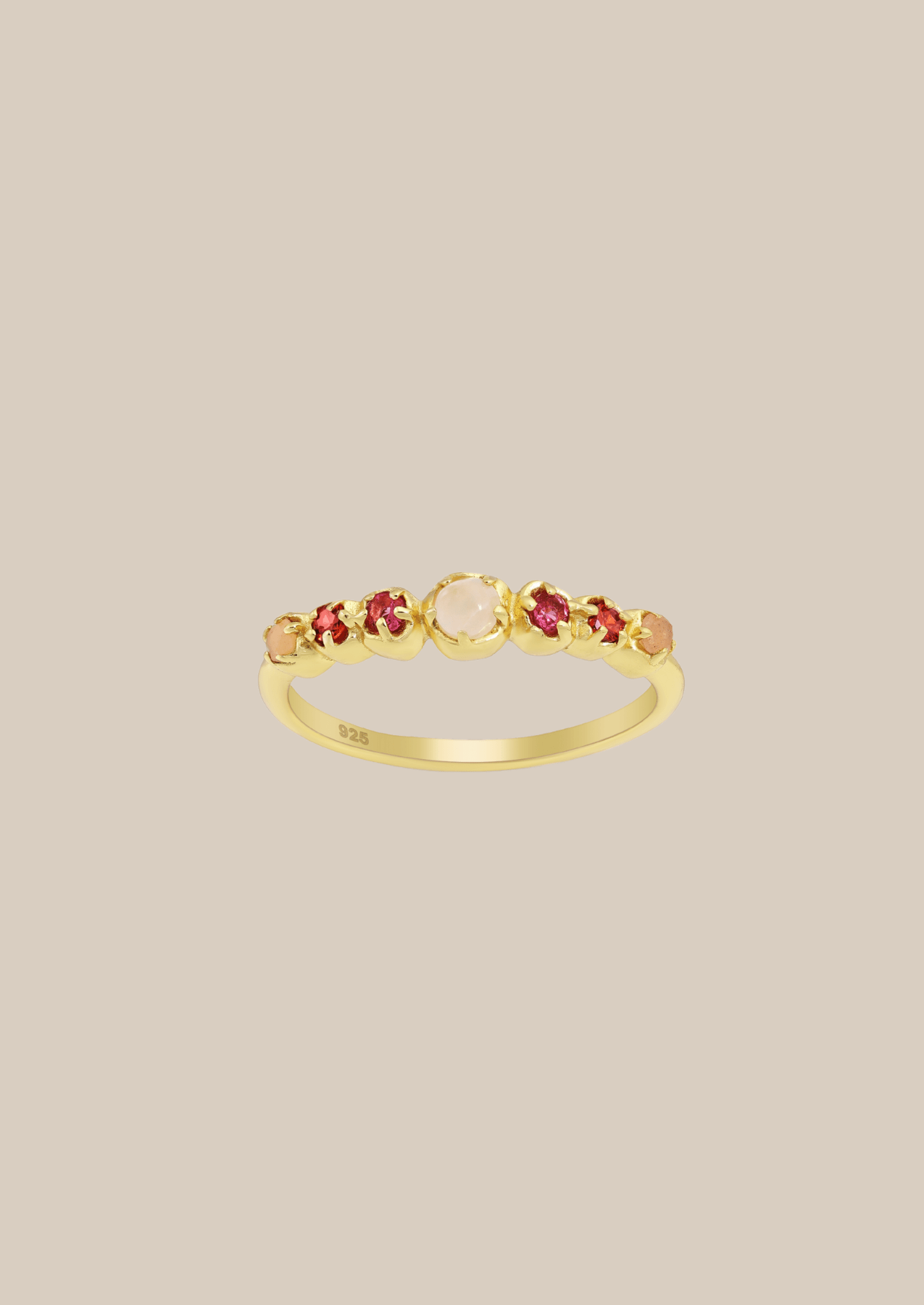 The Ember Gold Vermeil Multi - Stone Ring - Molten Store
