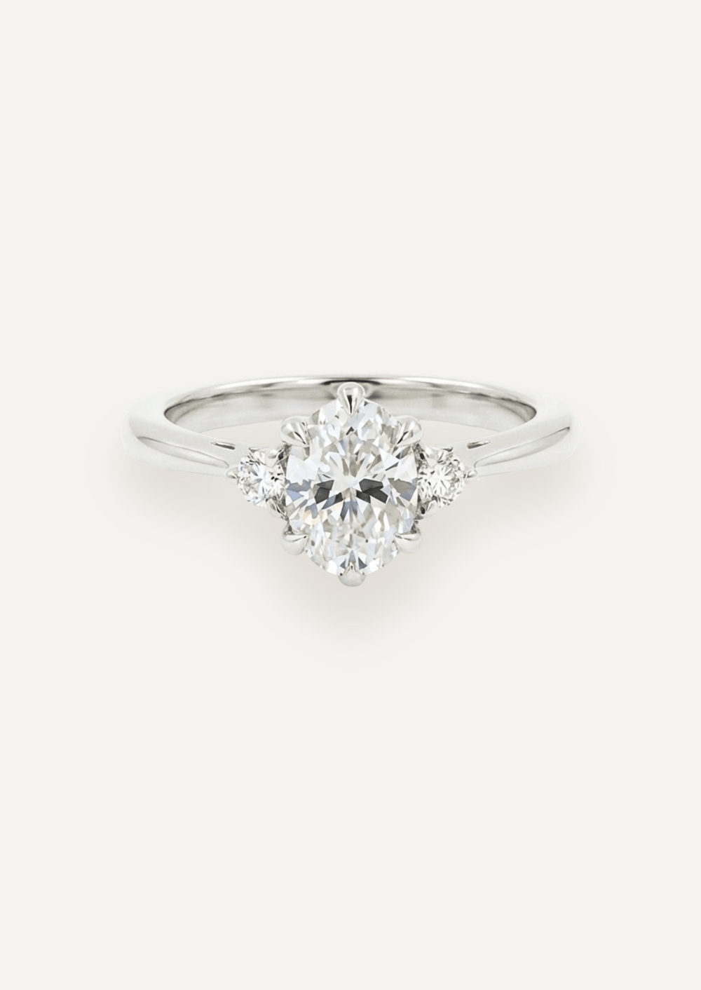 The Esme Three-Stone Ring in White gold