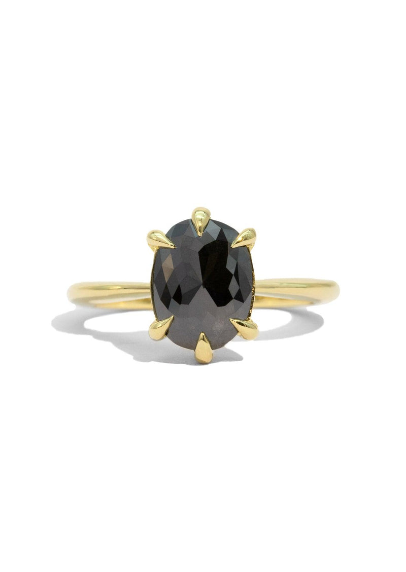 The Florence 18ct Yellow Gold Ring with 1.97ct Oval Cut Black Diamond