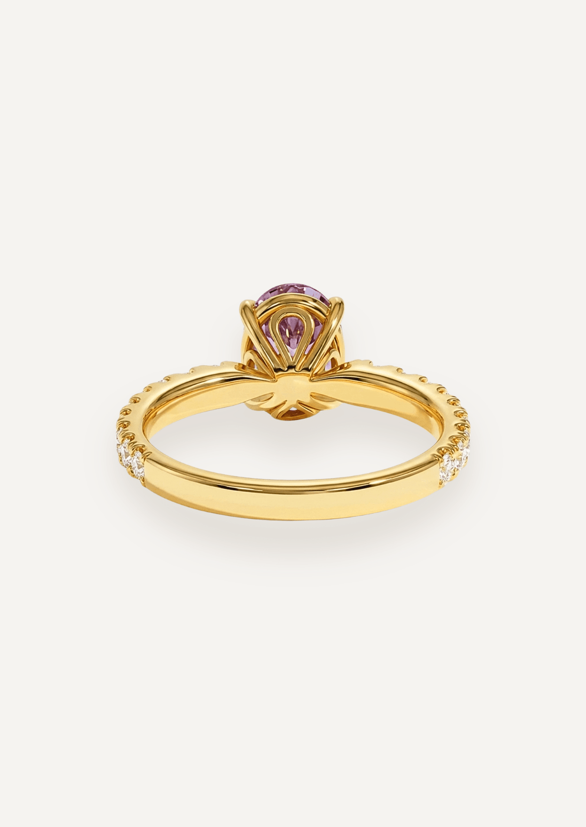The Genevieve Ring with 1.33ct Oval Cut Lilac Spinel (1.73ct TCW) - Molten Store