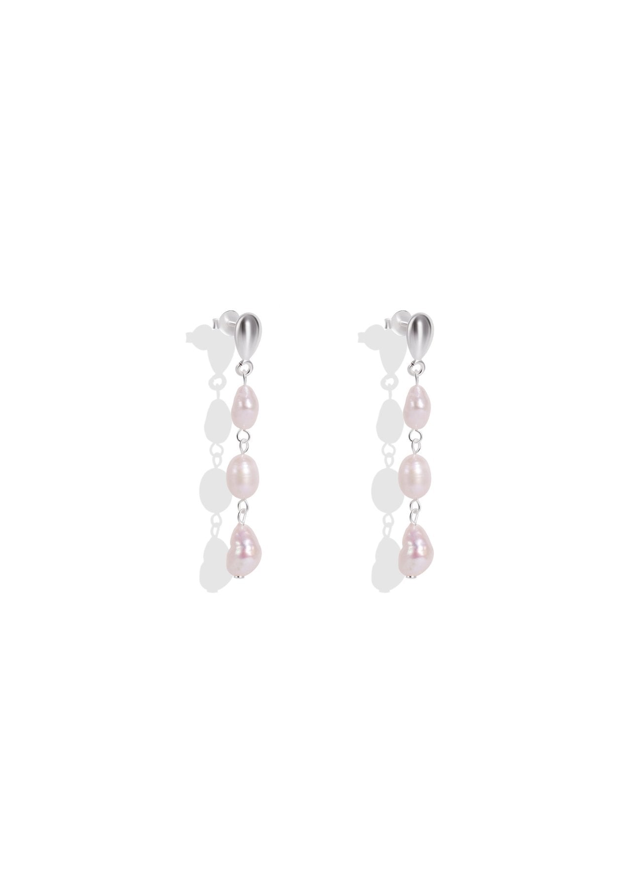 The Gleam Pearl Silver Drop Earrings - Molten Store