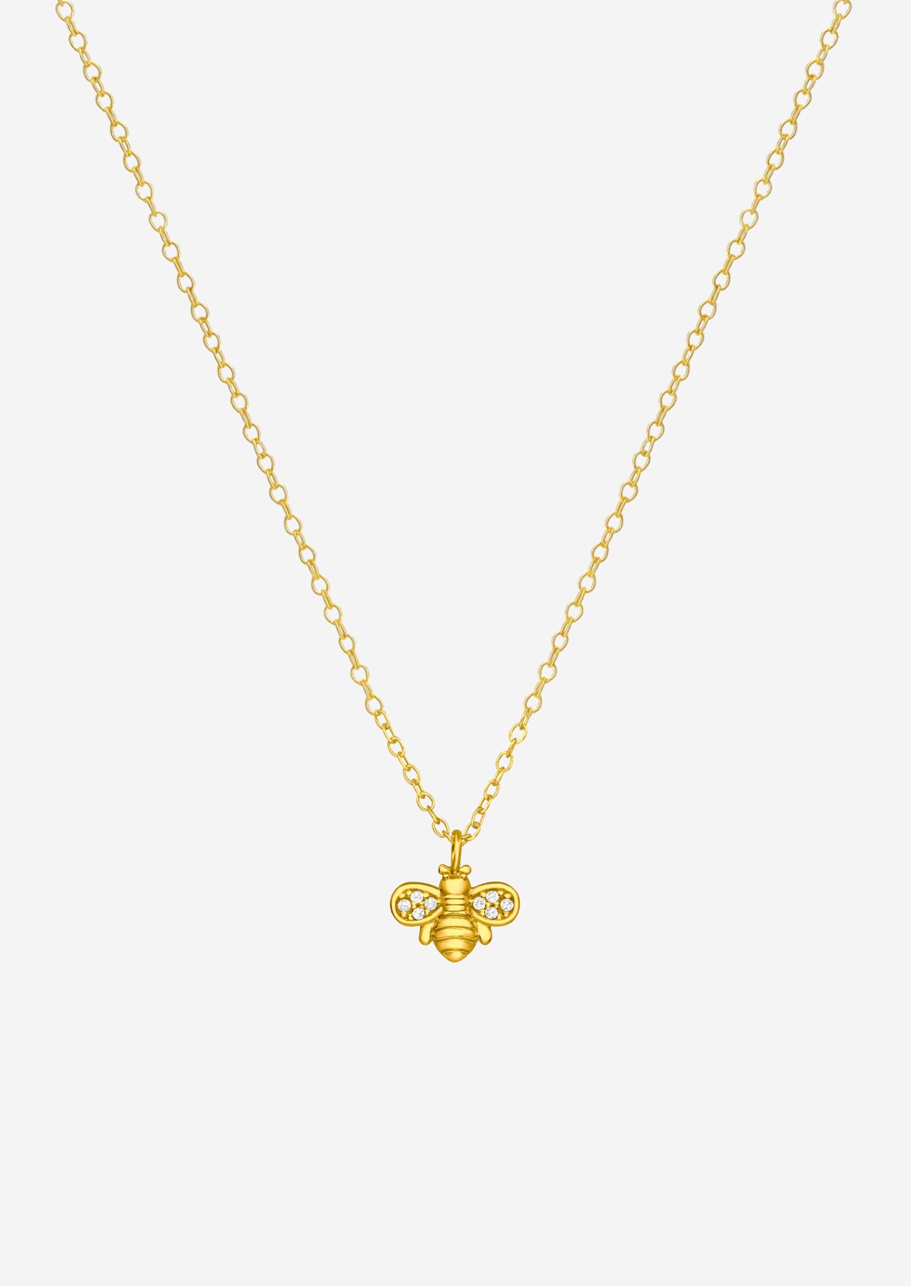 The Honey Bee 14ct Gold Vermeil Pendant Necklace with Birthstone Charm - Molten Store