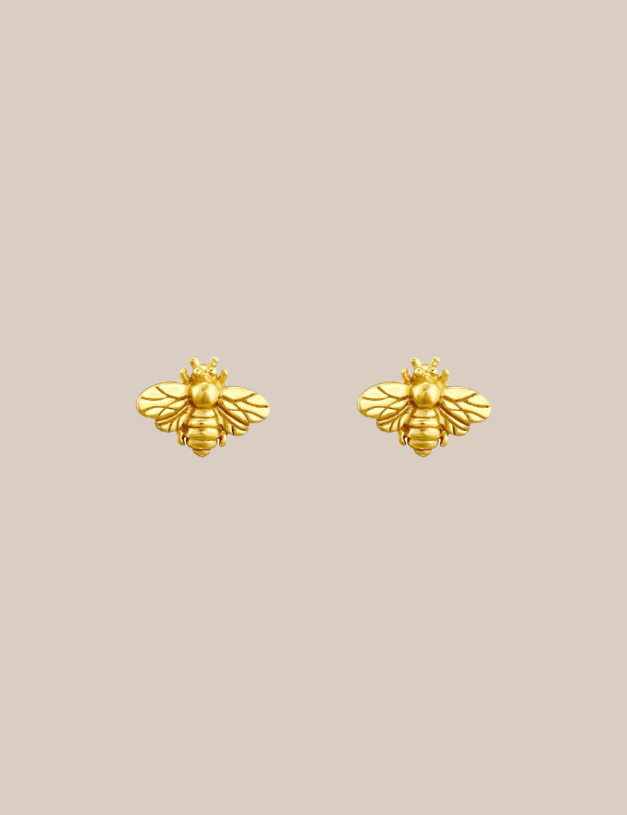 The Honey Bee 14ct Gold Vermeil Stud Earrings - Molten Store