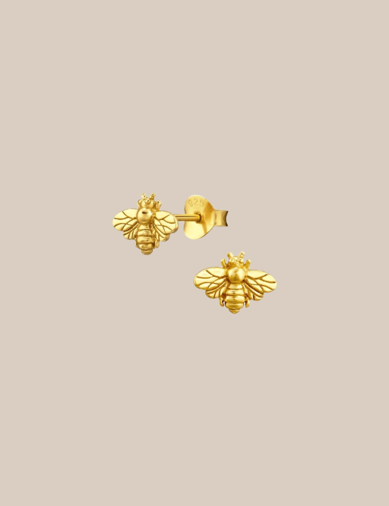 The Honey Bee 14ct Gold Vermeil Stud Earrings - Molten Store