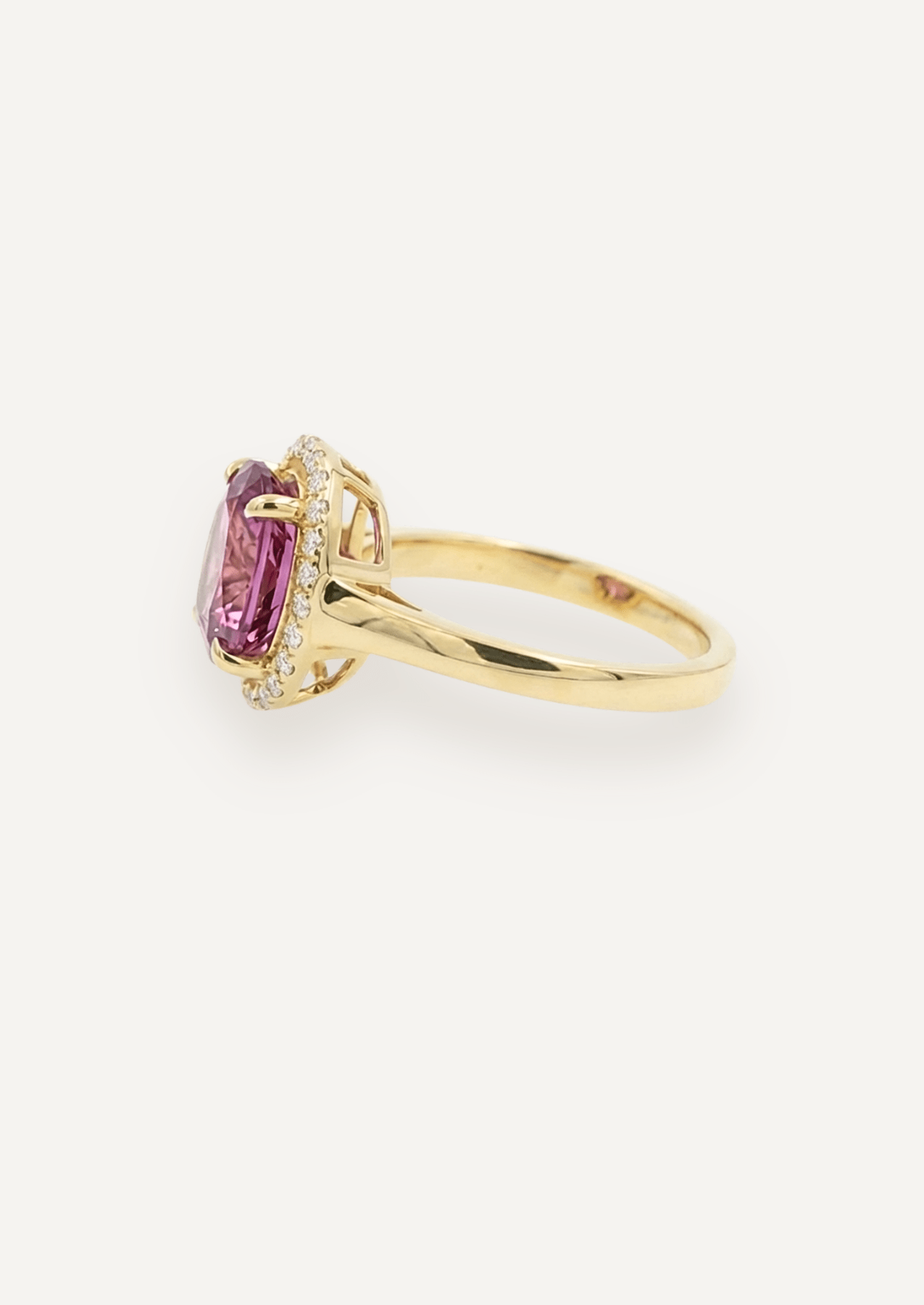 The Iris Ring with 4.4ct Oval Cut Pink Spinel - Molten Store