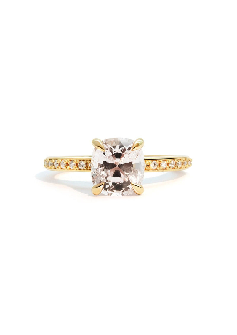 The Juliette 18ct Yellow Gold Ring with 2.95ct Cushion Cut Spinel & Diamond Pavé