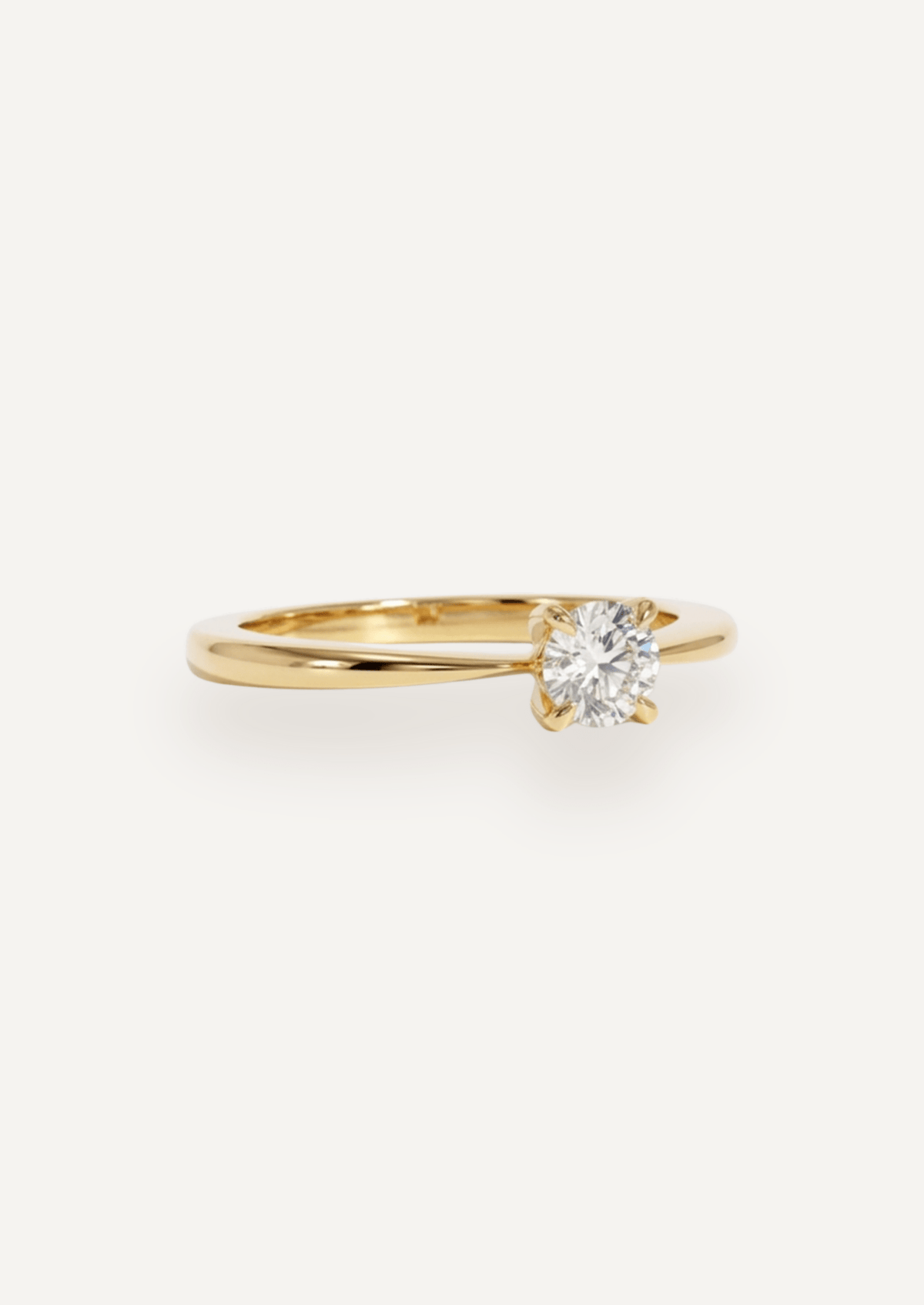The June Ring with Round White Diamond design detail
