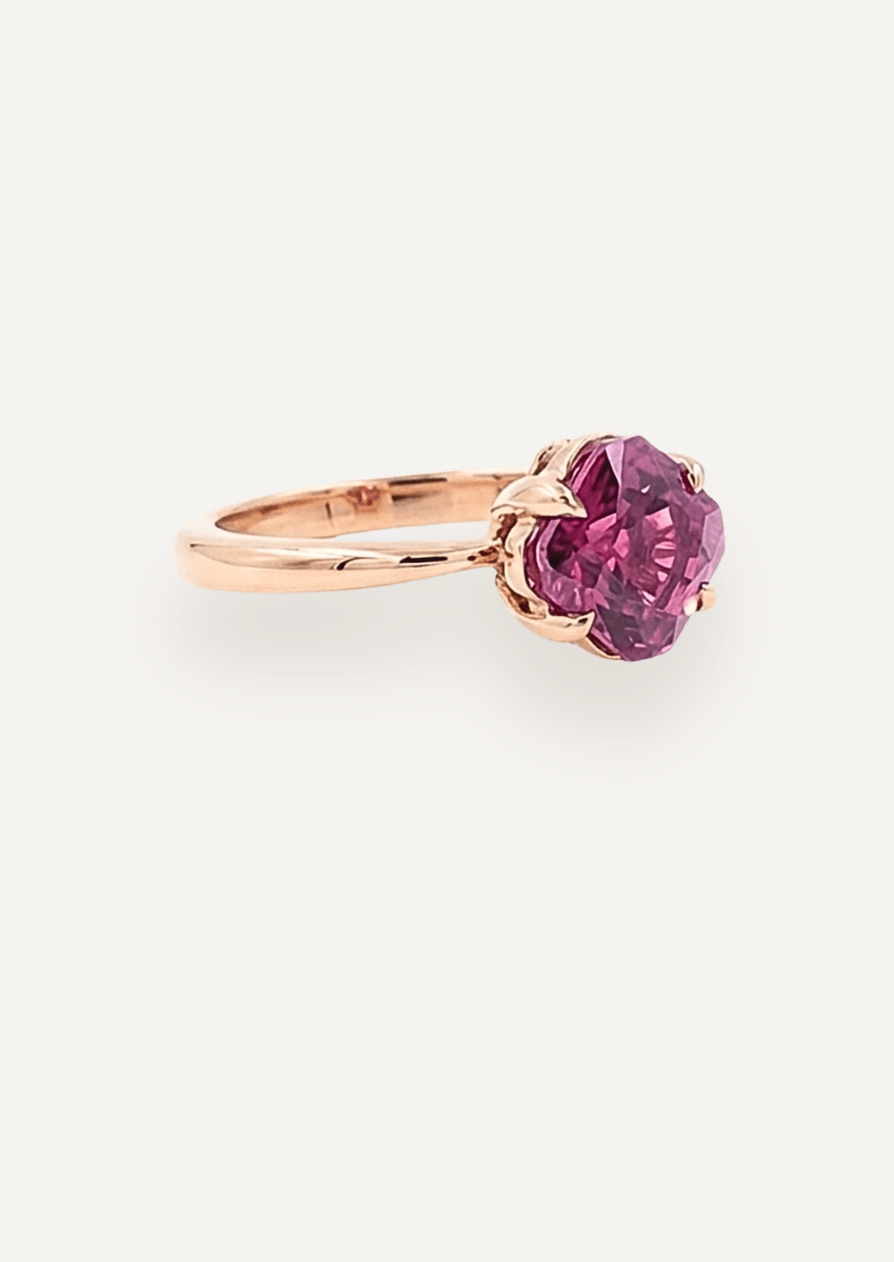 The June Ring with 2.5ct Asscher Cut Cherry Tourmaline - Molten Store