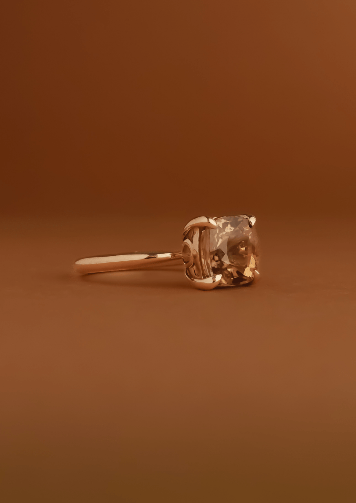 The June Ring with 3.65ct Cushion Cut Orange Tourmaline - Molten Store