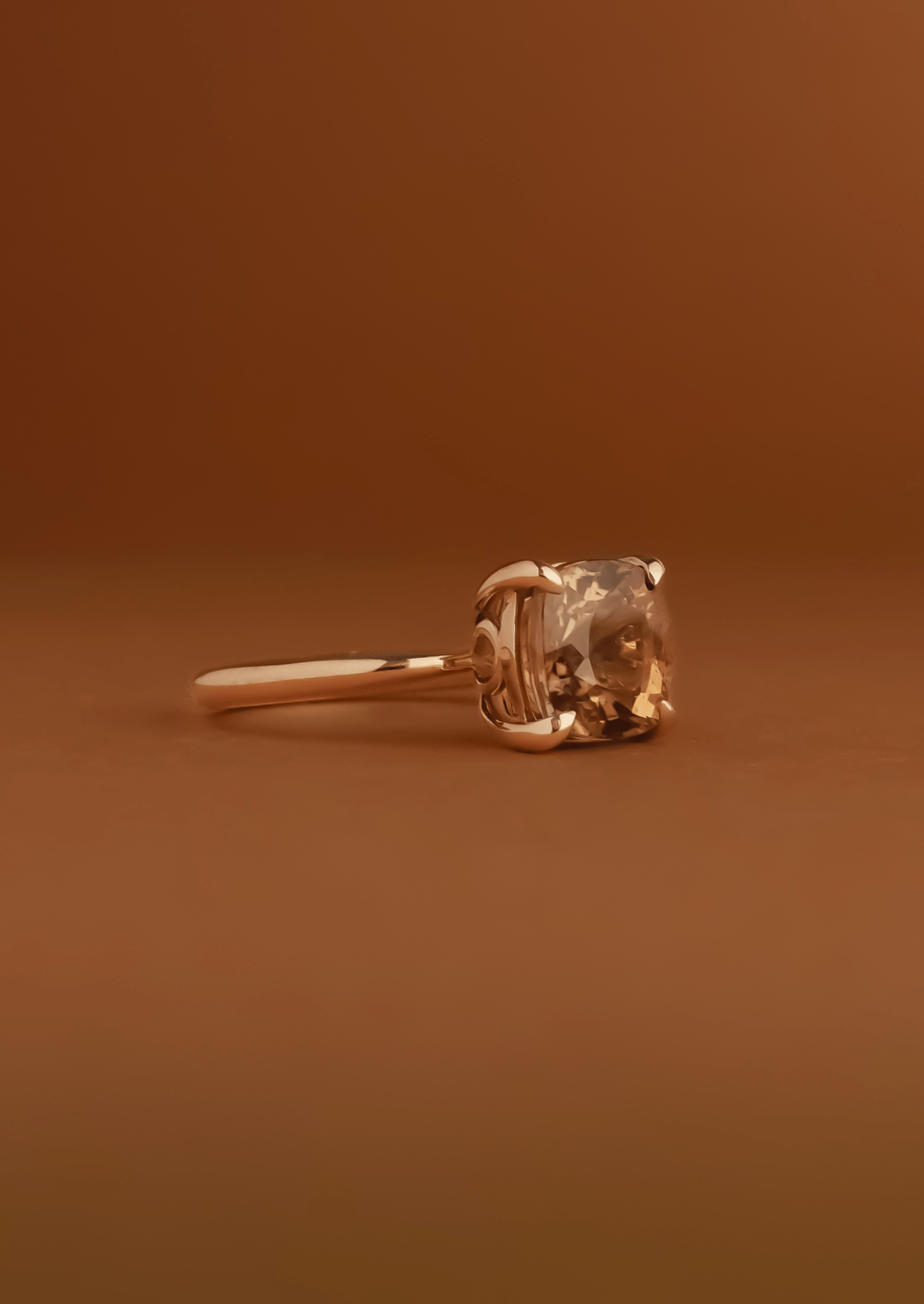 The June Ring with 3.65ct Cushion Cut Orange Tourmaline - Molten Store